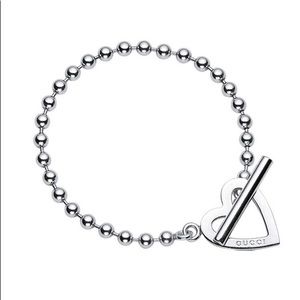 Gucci Sterling Silver Toggle Heart Bracelet